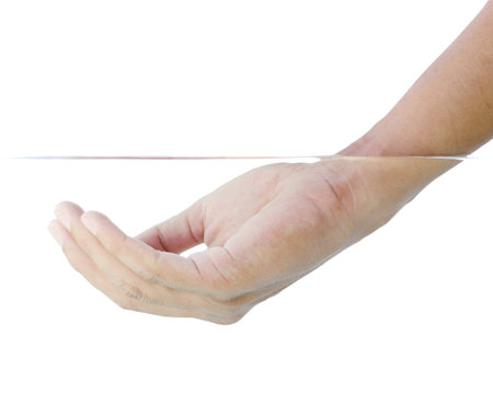 Hand under water.の写真素材