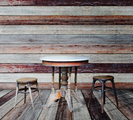 Furniture in grunge room の写真素材