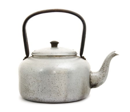 Old kettle on white background.の写真素材