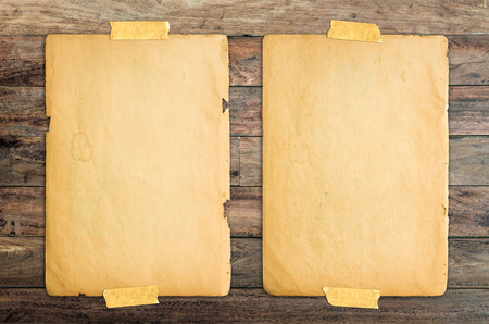 Old paper on wood.の写真素材