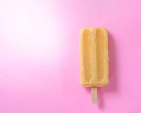 Ice cream stick on pink background., Pastel tone.の写真素材