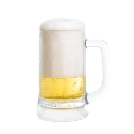 Beer in glass isolated on a white background.の写真素材