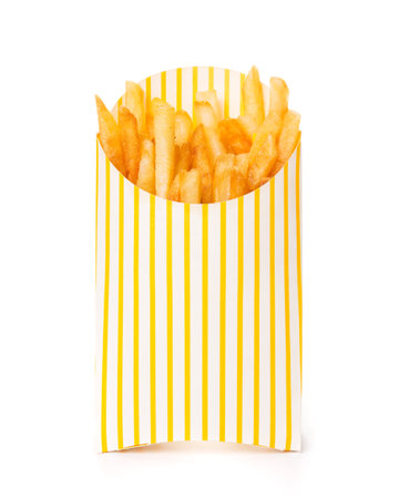 French fries isolated on white background.