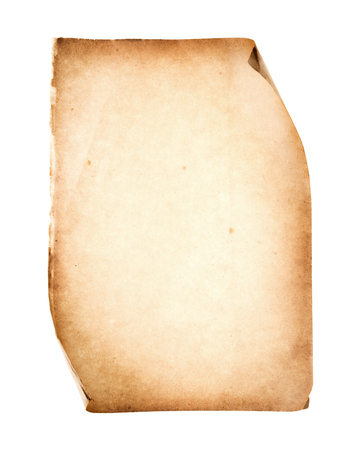 Old paper isolated on white background.の写真素材