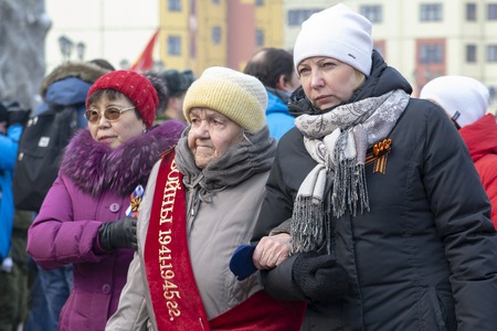 NORILSK, RUSSIA - MAY 9, 2016: Parade of veterans of the Great Patriotic Warのeditorial素材