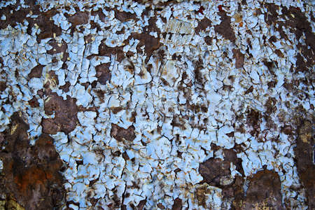 Old paint dirty wall background. grunge metal background. Vignette Style Cracked Paint Textureの写真素材