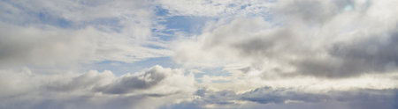 Sunny sky. cloudscape background. close up of clouds.の写真素材