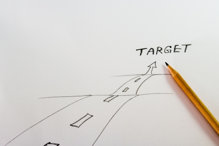 a pencil with hand sketching on white paperの写真素材