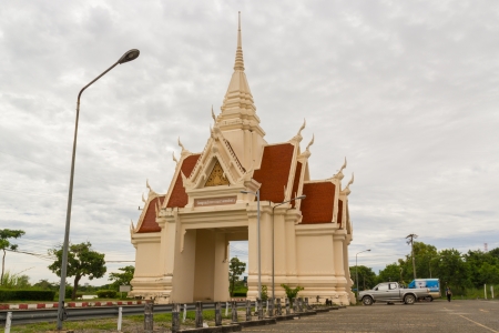 the arch of thailand temple at pattaya city tourist attractionの写真素材