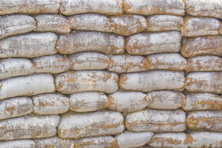 military sand bag in the bunker in old conditionの写真素材