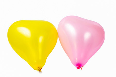 isolation on white of colorful heart balloonの写真素材