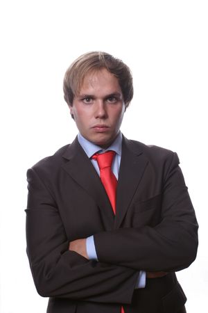 young business men portrait isolated on whiteの写真素材