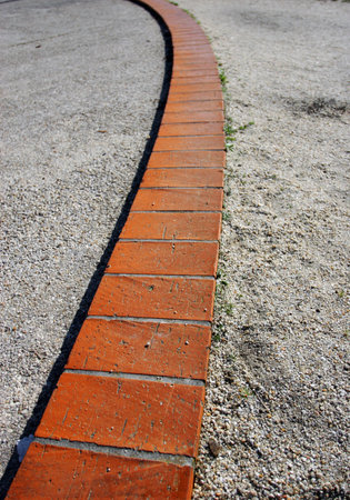 Pavement with wave design in perspectiveの写真素材