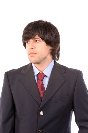 Young businessman posing, isolated on white backgroundの写真素材