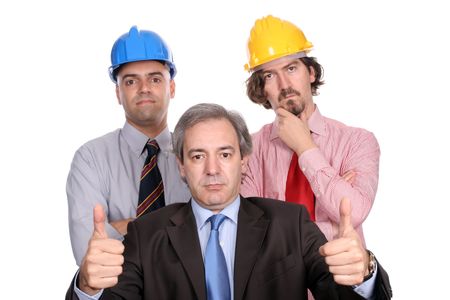 Business team posing, isolated over white backgroundの写真素材