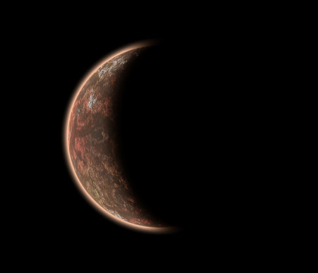 Planet isolated over black background