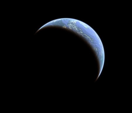 Planet isolated over black background