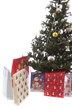 Christmas still life, isolated over white backgroundの写真素材