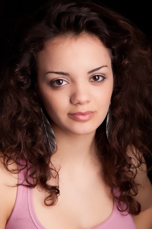 Low key shot - beautiful woman posingの写真素材