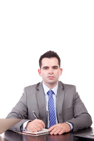 Business man at work - isolatedの写真素材
