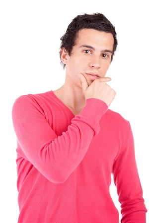 Young casual boy posing isolatedの写真素材
