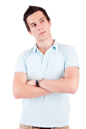 Young casual boy posing isolatedの写真素材