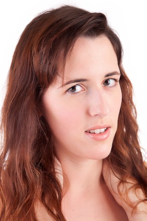 Beautiful woman portrait - isolatedの写真素材