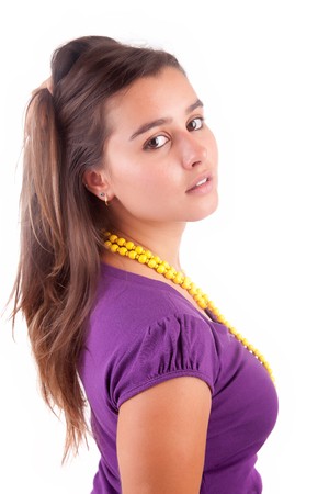 Beautiful woman portrait - isolatedの写真素材