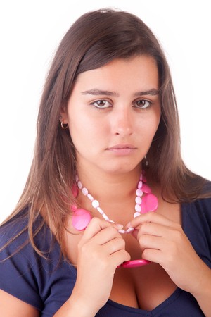 Beautiful woman portrait - isolatedの写真素材