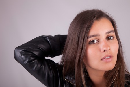 Beautiful woman portrait - isolatedの写真素材