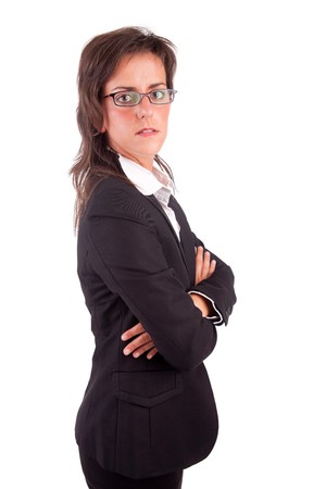 Beautiful business woman posing isolatedの写真素材