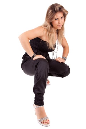 Young and beautiful woman posing - isolatedの写真素材