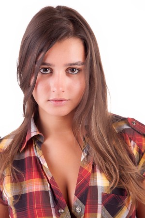 Beautiful woman portrait - isolatedの写真素材