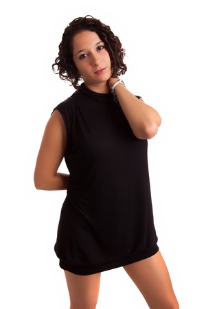 Young and beautiful woman posing - isolatedの写真素材