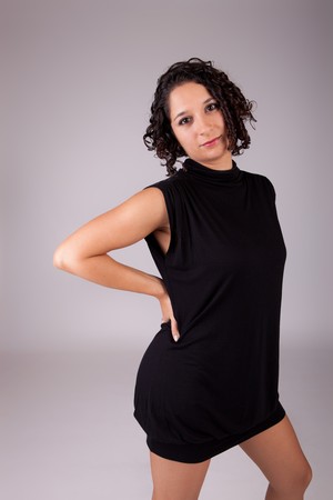 Young and beautiful woman posing - isolatedの写真素材