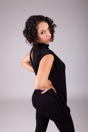 Young and beautiful woman posing - isolatedの写真素材