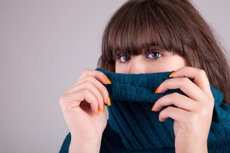 Young and beautiful woman portrait - isolatedの写真素材