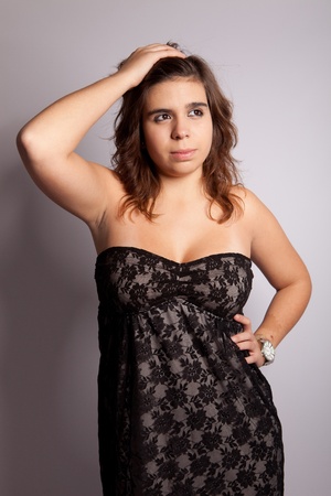 Young and beautiful woman posing - isolatedの写真素材