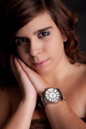 Young and beautiful woman portrait - isolatedの写真素材