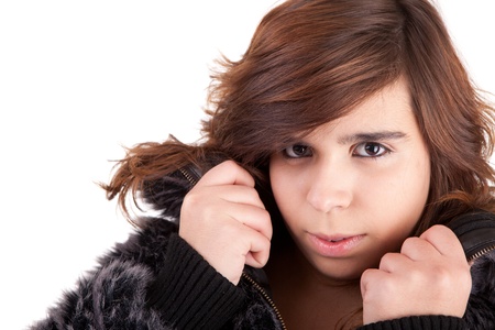 Young and beautiful woman portrait - isolatedの写真素材