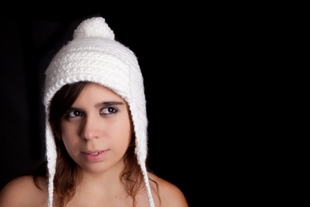 beautiful woman dressed for winter - isolatedの写真素材