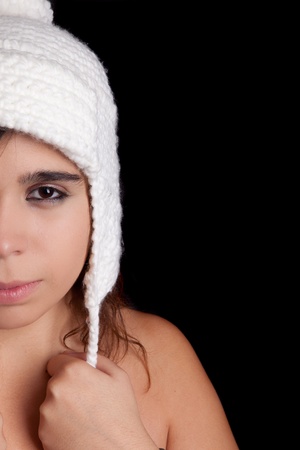 beautiful woman dressed for winter - isolatedの写真素材