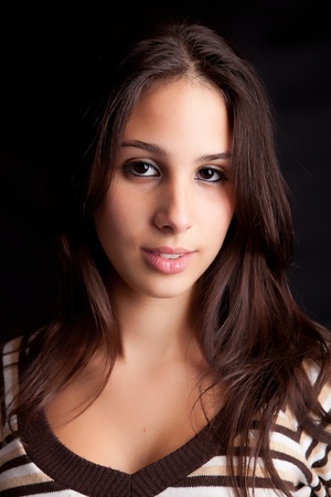 Young and beautiful woman portrait - isolatedの写真素材