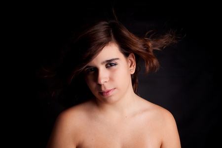 Young and beautiful woman portrait - isolatedの写真素材