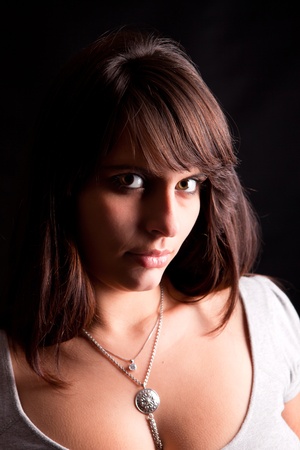 Young and beautiful woman portrait - isolatedの写真素材