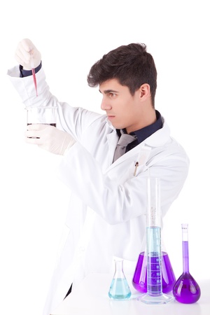 Young scientist working at laboratoryの写真素材