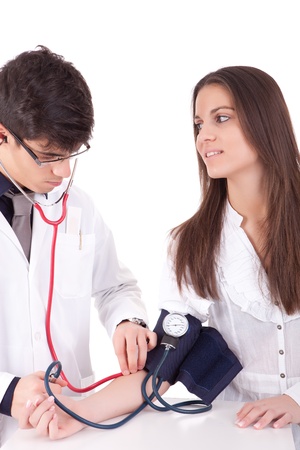 Blood pressure measuring. Doctor and patient. Health care. の写真素材