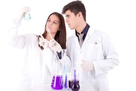 Team of young scientists at laboratoryの写真素材