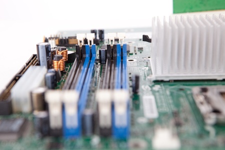 Close shot of an old computer motherboardの写真素材