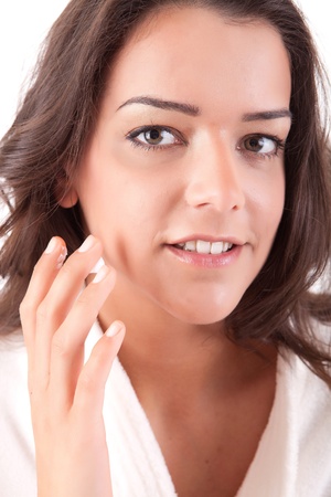 Beautiful young woman with a clean skinの写真素材